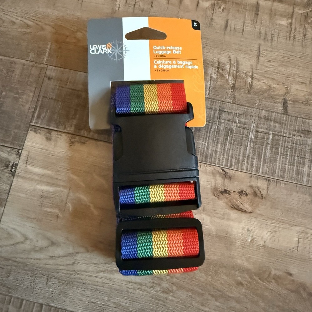 Pride Love Lewis N Clark Quick-release Rainbow Luggage Belt 2 x 81 In